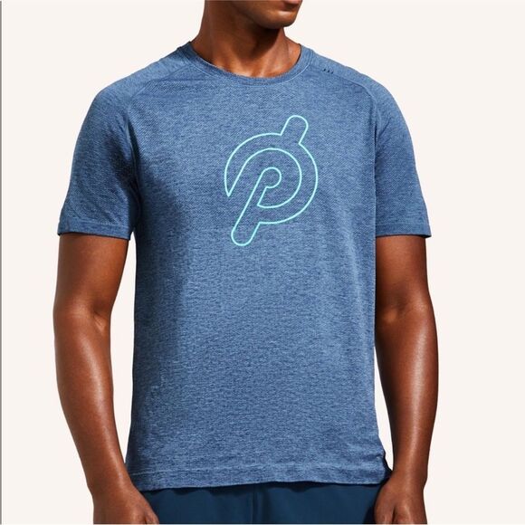 LULULEMON X PELOTON | Blue Metal Vent Tech Short Sleeve Shirt Men’s Size Medium - Picture 1 of 9